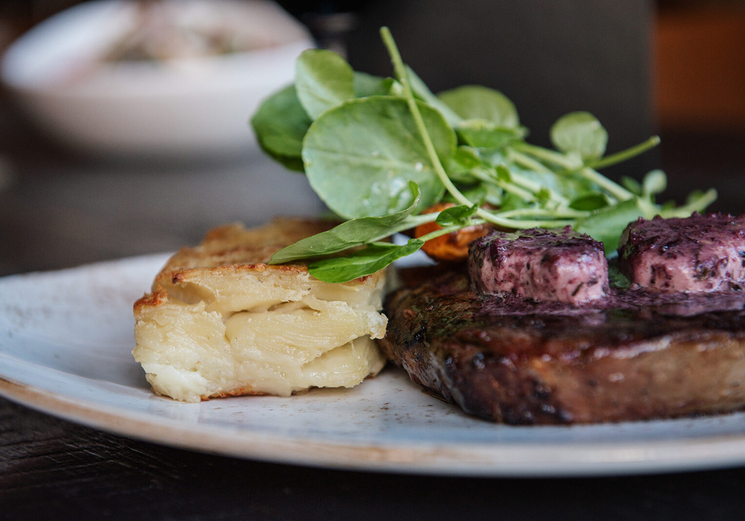 close up of steak